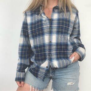 Vintage Eddie Bauer XL blue and white flannel